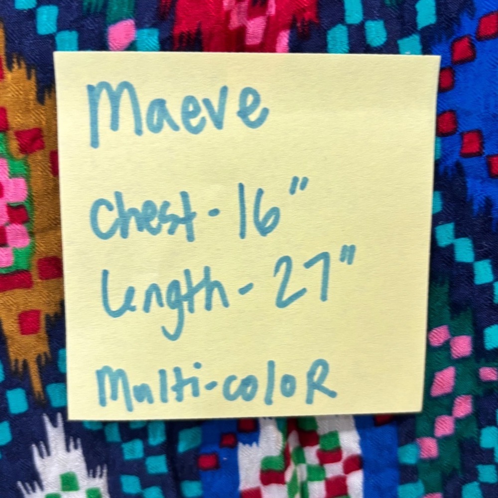 Anthropologie Mauve Womens Size 2 Multicolor Ikat Geometric Button Down Blouse - Picture 4 of 7